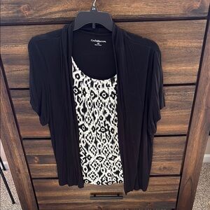Croft & Barrow Black and Patterned Top